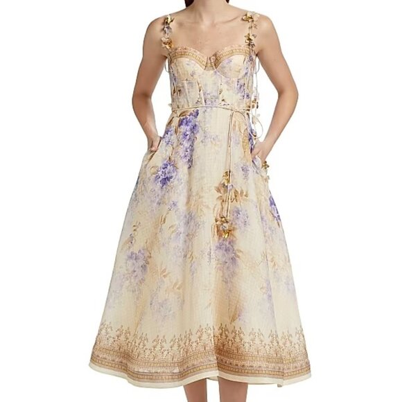 Zimmermann Picnic Floral Midi-Dress - Picture 1 of 9